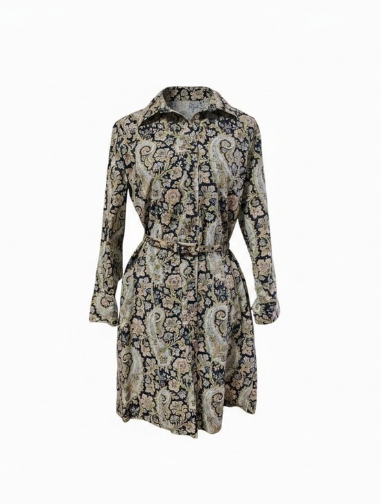 Talbots Dresses & Skirts - Talbots Blue and Green Paisley  Long Sleeve Dress 8
